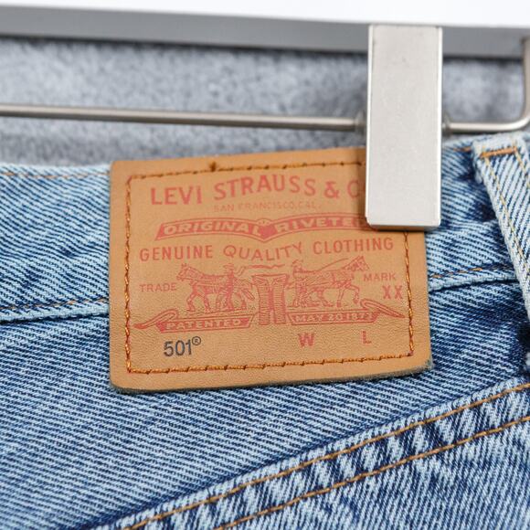 LEVI'S 501 Classic High Rise Distressed Cut Off Jean Shorts Vague Finish Sz 24 - Picture 8 of 10